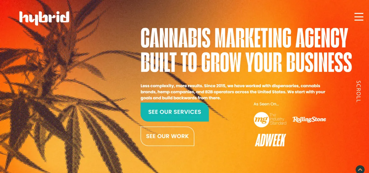Hybrid Marketing Co homepage screenshot